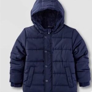 NWOT Cat & Jack navy Blue puffer Fleece-Lined Jacket 2T